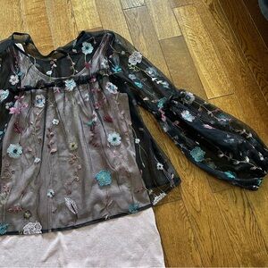 Floral mesh top + tank